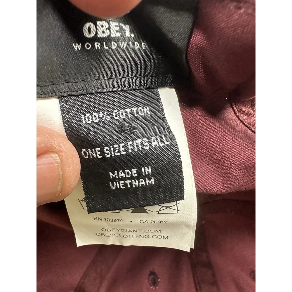 Obey Burgundy O.B.E.Y. Embroidered Logo Cap